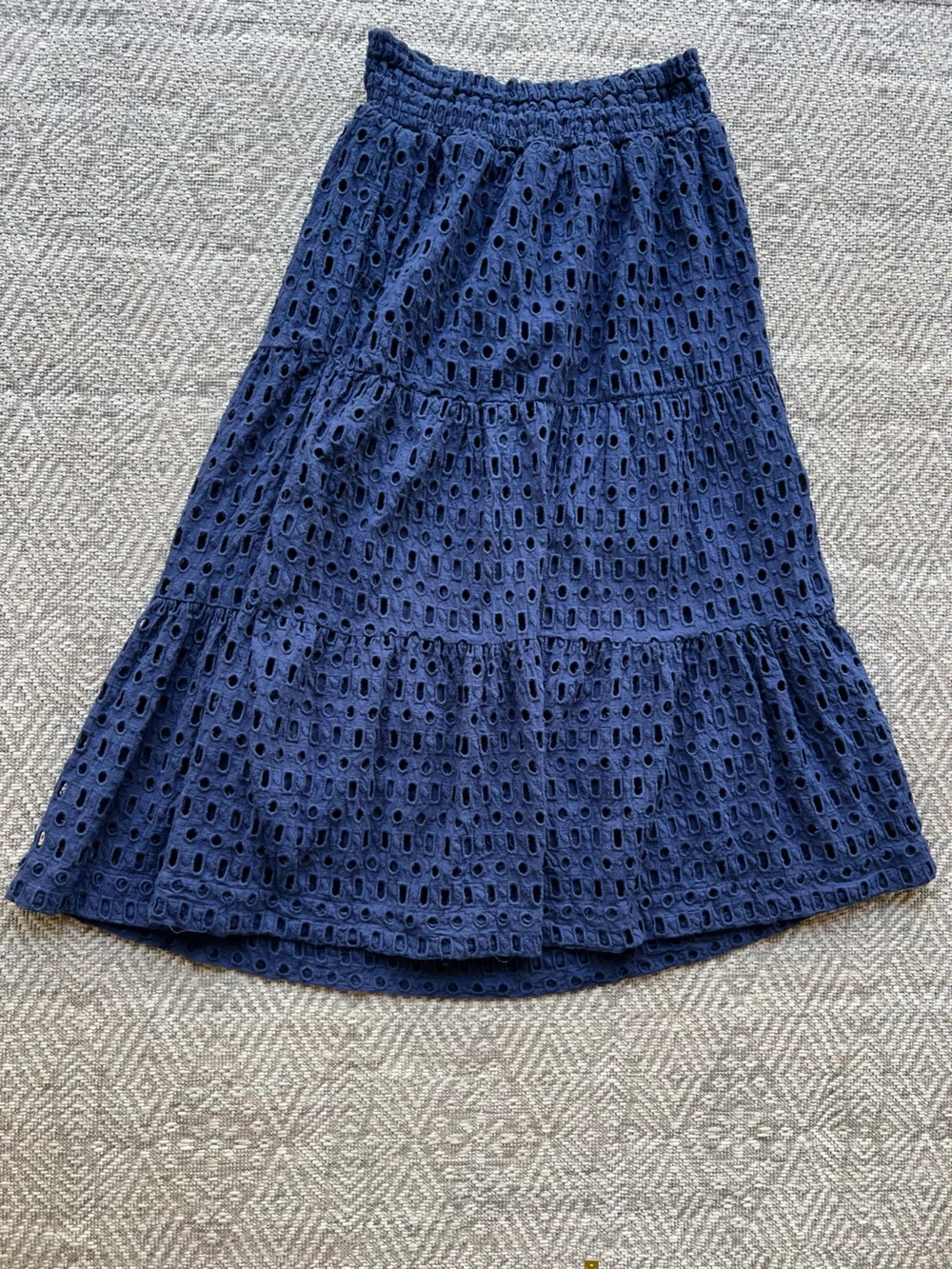 Anthropologie Somerset Eyelet Maxi Skirt Navy Blue Cotton Womens Small - Picture 6 of 6